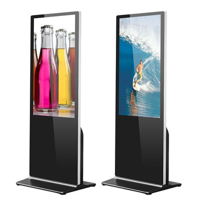 Innenboden, der Anzeige 65Inch FHD LCD der digitalen Beschilderung annoncierend steht